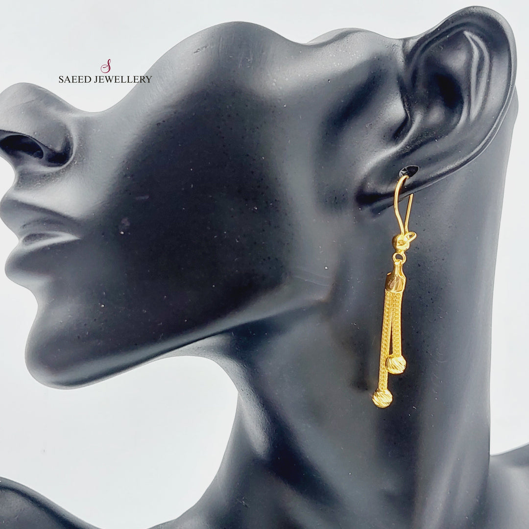 21K Gold Fancy Earrings by Saeed Jewelry - Image 2