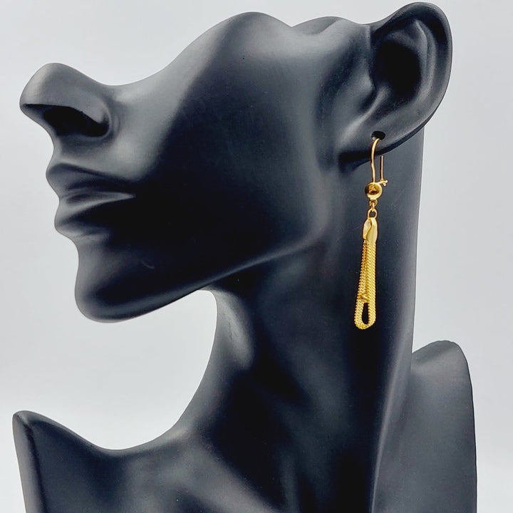 21K Gold Fancy Earrings by Saeed Jewelry - Image 2