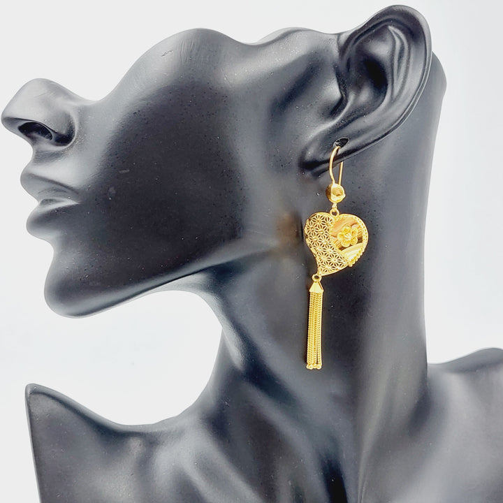 21K Gold Fancy Earrings by Saeed Jewelry - Image 2