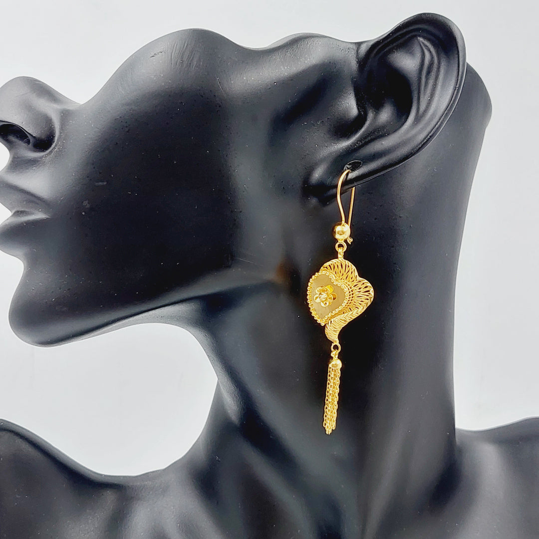 21K Gold Fancy Earrings by Saeed Jewelry - Image 2