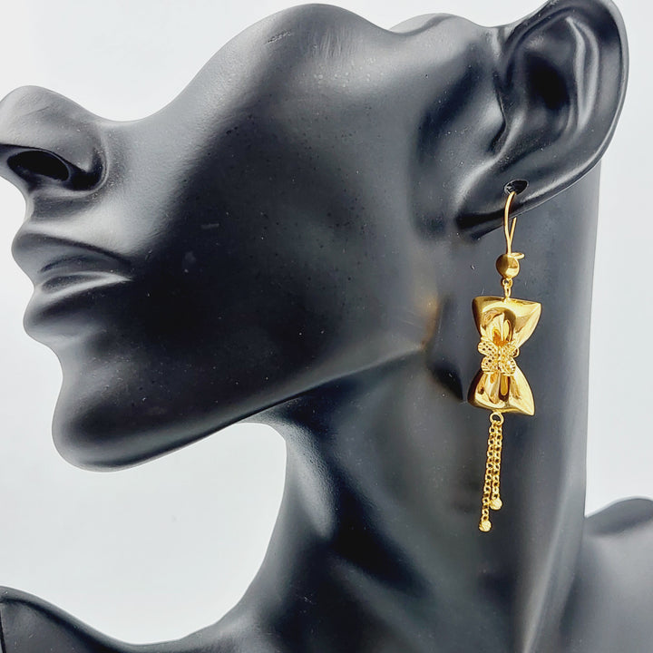 21K Gold Fancy Earrings by Saeed Jewelry - Image 2