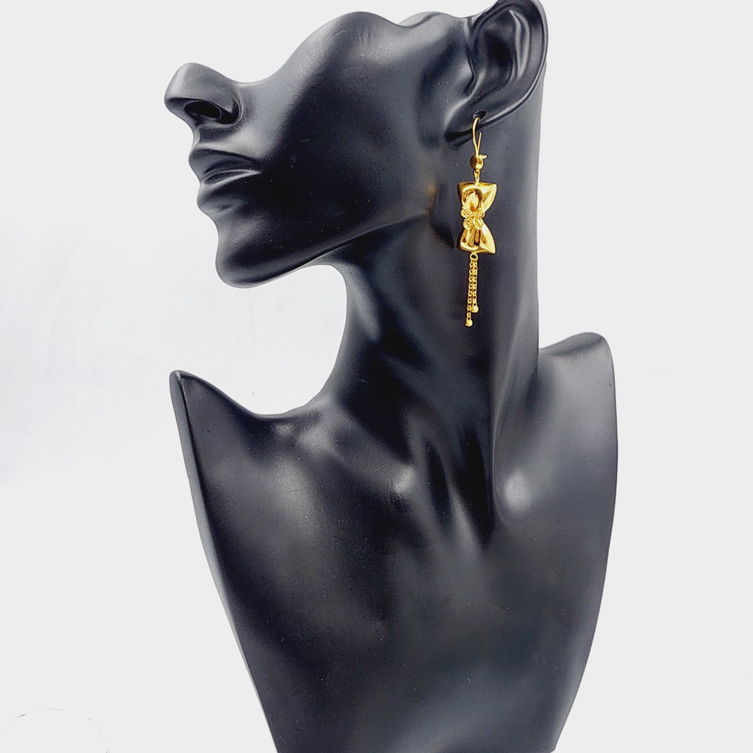 21K Gold Fancy Earrings by Saeed Jewelry - Image 3