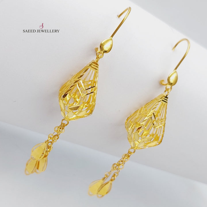 21K Gold Fancy Earrings by Saeed Jewelry - Image 1