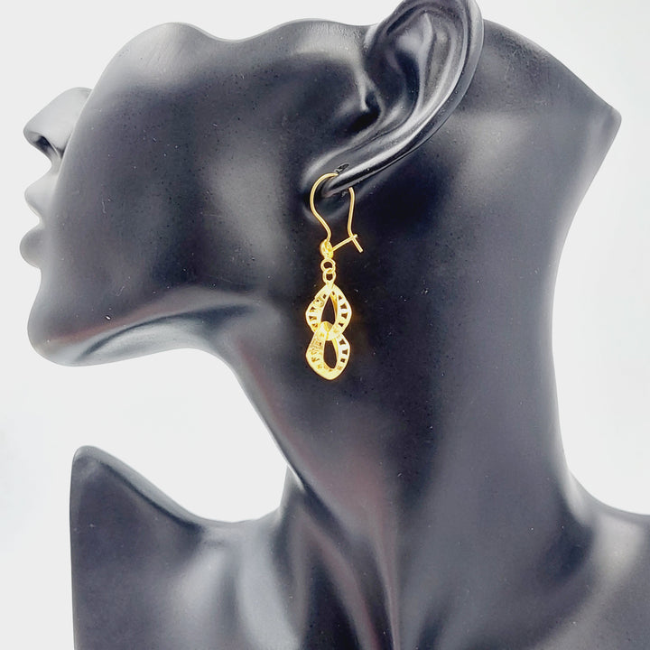 21K Gold Fancy Earrings by Saeed Jewelry - Image 2