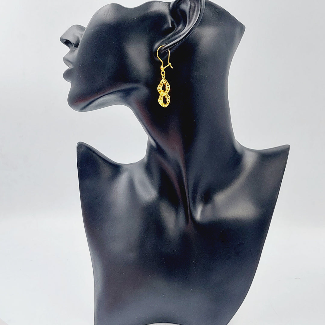 21K Gold Fancy Earrings by Saeed Jewelry - Image 3