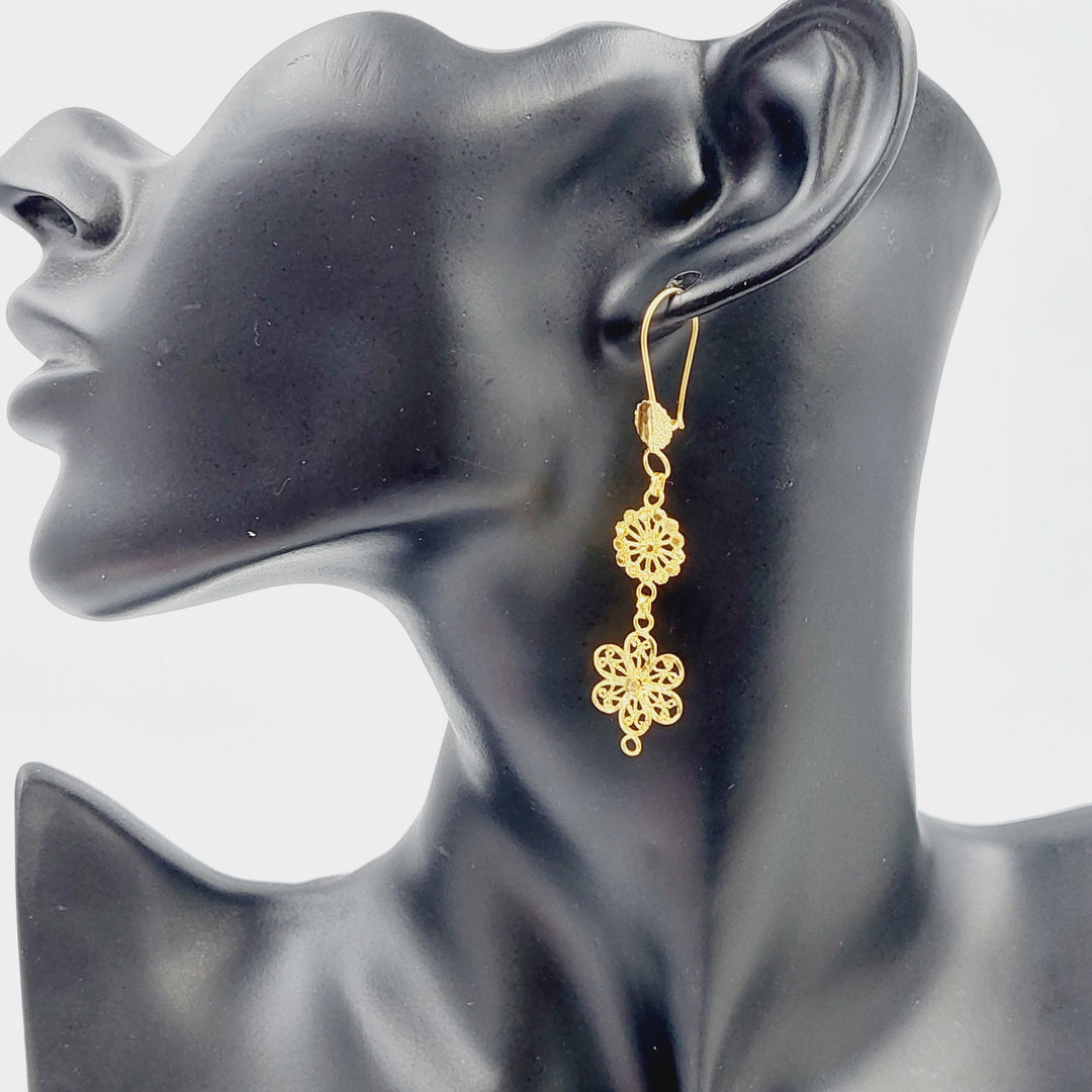 21K Gold Fancy Earrings by Saeed Jewelry - Image 2