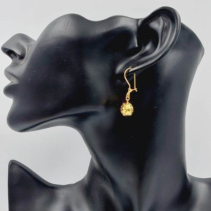 21K Gold Fancy Earrings by Saeed Jewelry - Image 2