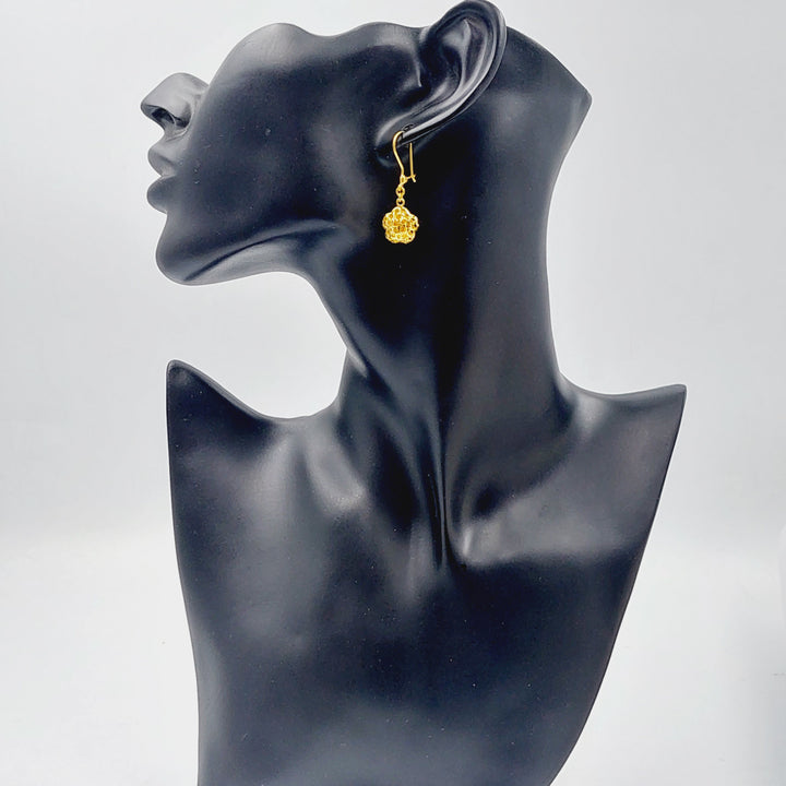 21K Gold Fancy Earrings by Saeed Jewelry - Image 3