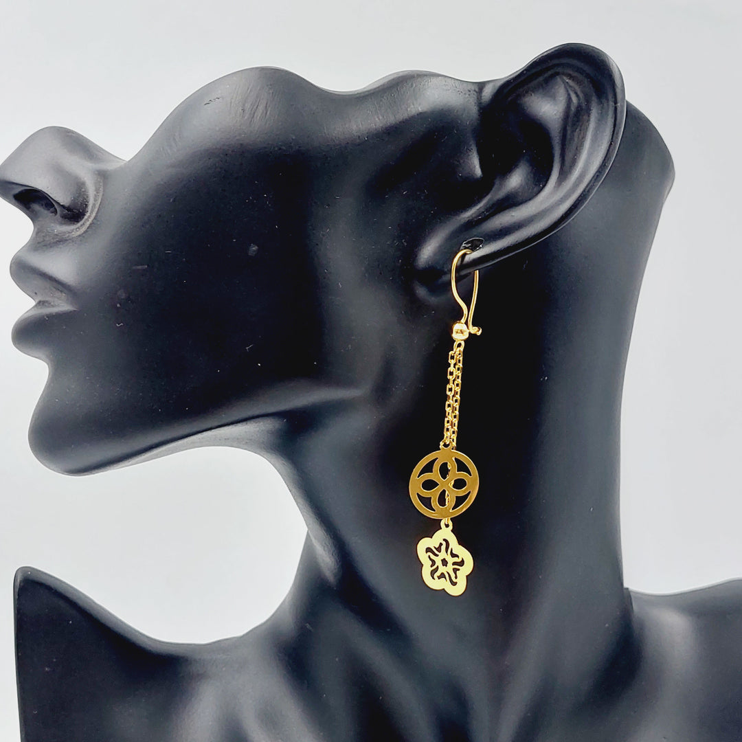 21K Gold Fancy Earrings by Saeed Jewelry - Image 2