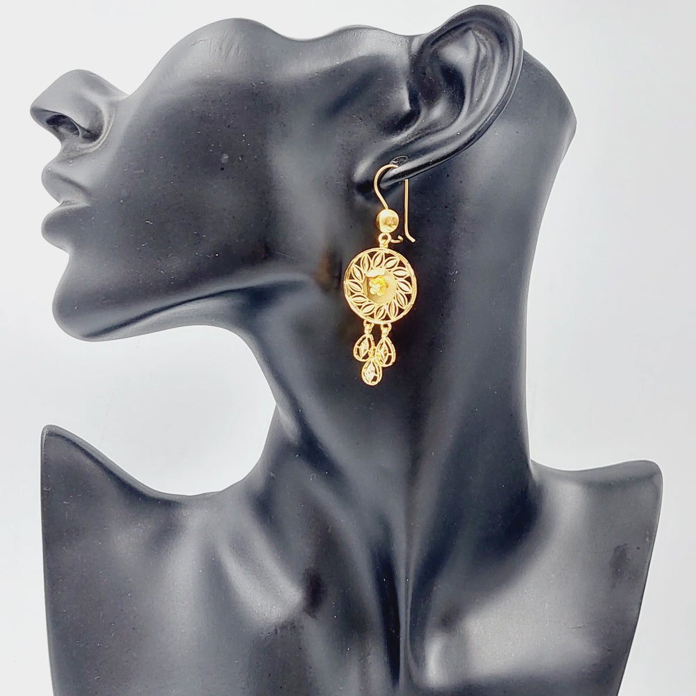 21K Gold Fancy Earrings by Saeed Jewelry - Image 2