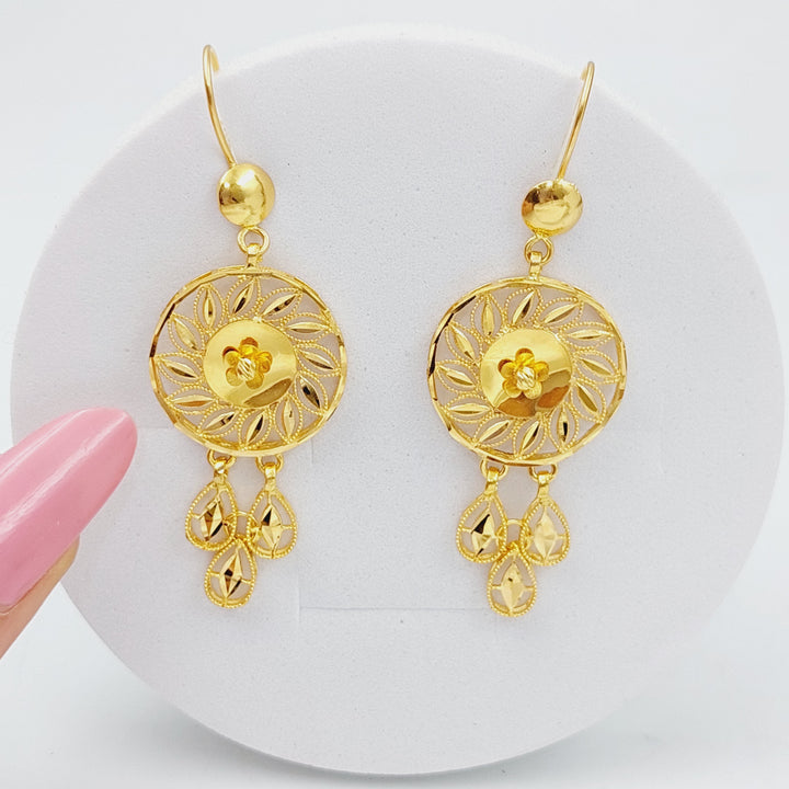 21K Fancy Earrings Made of 21K Yellow Gold by Saeed Jewelry-25690