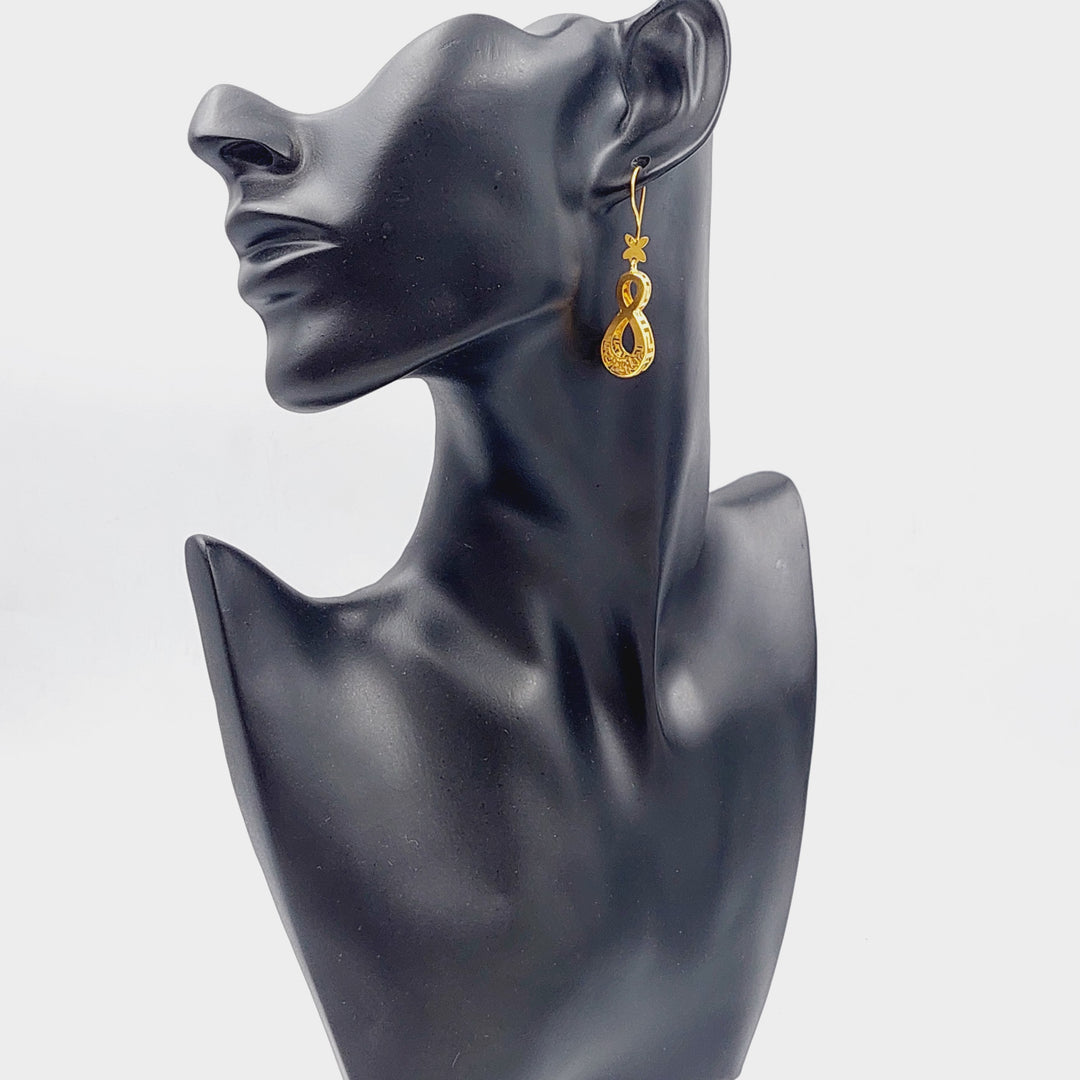 21K Gold Fancy Earrings by Saeed Jewelry - Image 3