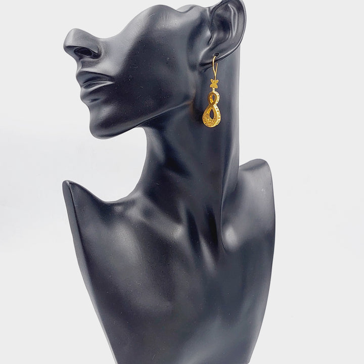 21K Gold Fancy Earrings by Saeed Jewelry - Image 3