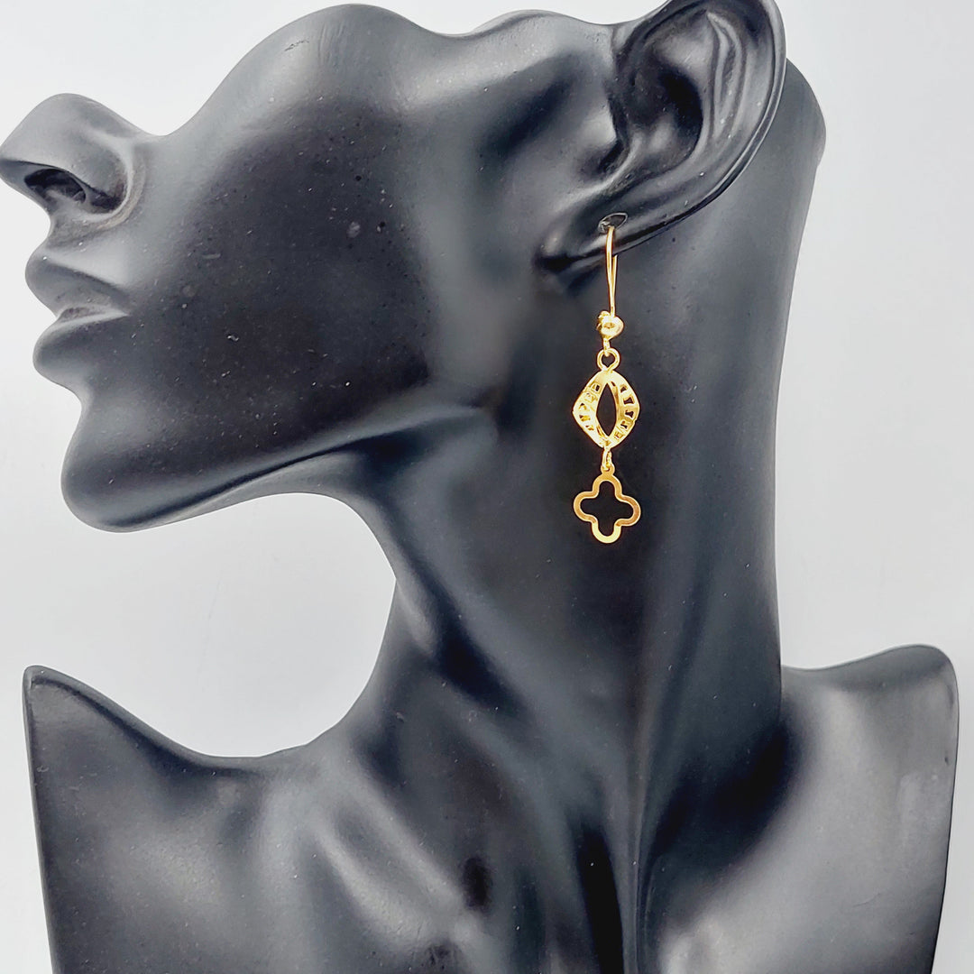 21K Gold Fancy Earrings by Saeed Jewelry - Image 2