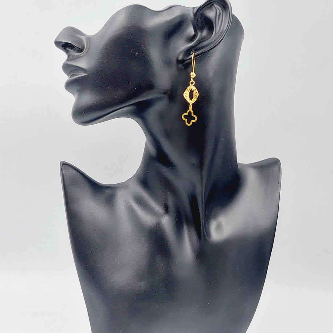 21K Gold Fancy Earrings by Saeed Jewelry - Image 3