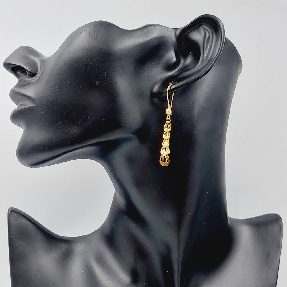 21K Gold Fancy Earrings by Saeed Jewelry - Image 2