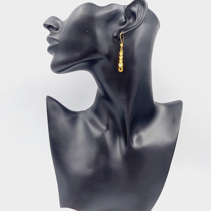 21K Gold Fancy Earrings by Saeed Jewelry - Image 3