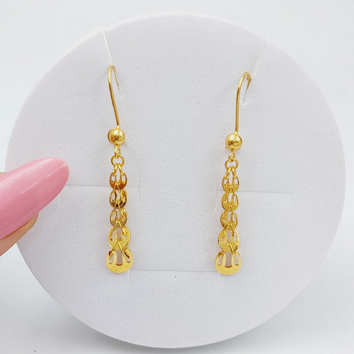 21K Gold Fancy Earrings by Saeed Jewelry - Image 1