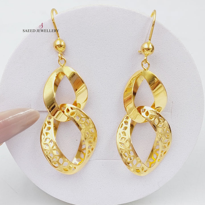 21K Fancy Earrings Made of 21K Yellow Gold by Saeed Jewelry-25972