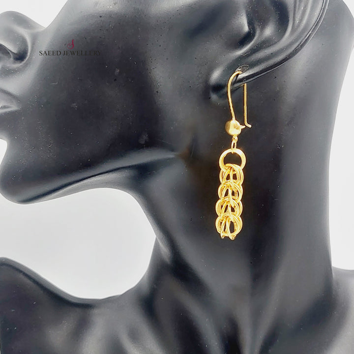 21K Gold Fancy Earrings by Saeed Jewelry - Image 2