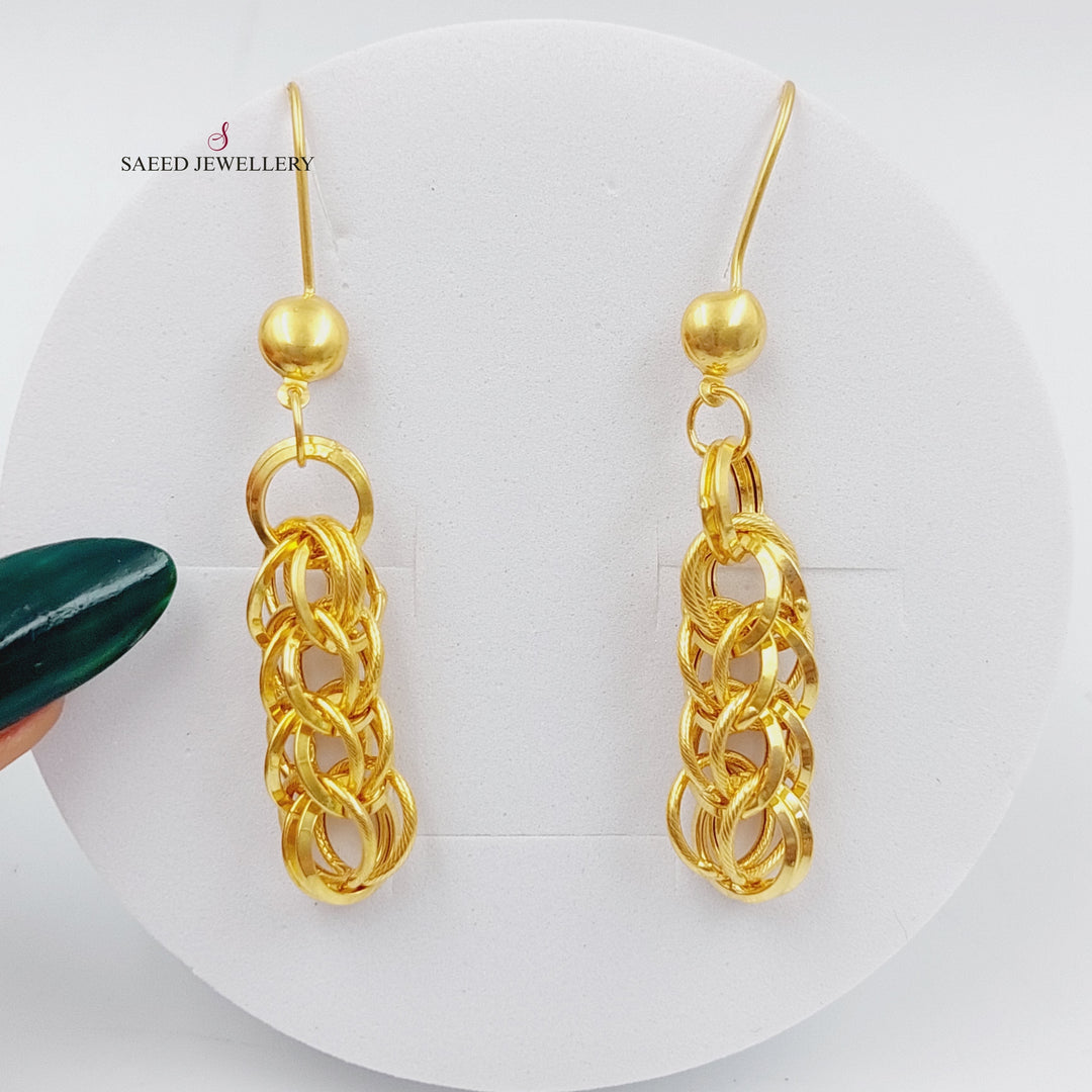 21K Gold Fancy Earrings by Saeed Jewelry - Image 1