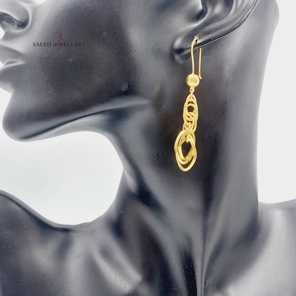 21K Gold Fancy Earrings by Saeed Jewelry - Image 2