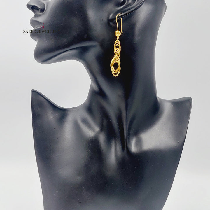 21K Gold Fancy Earrings by Saeed Jewelry - Image 3