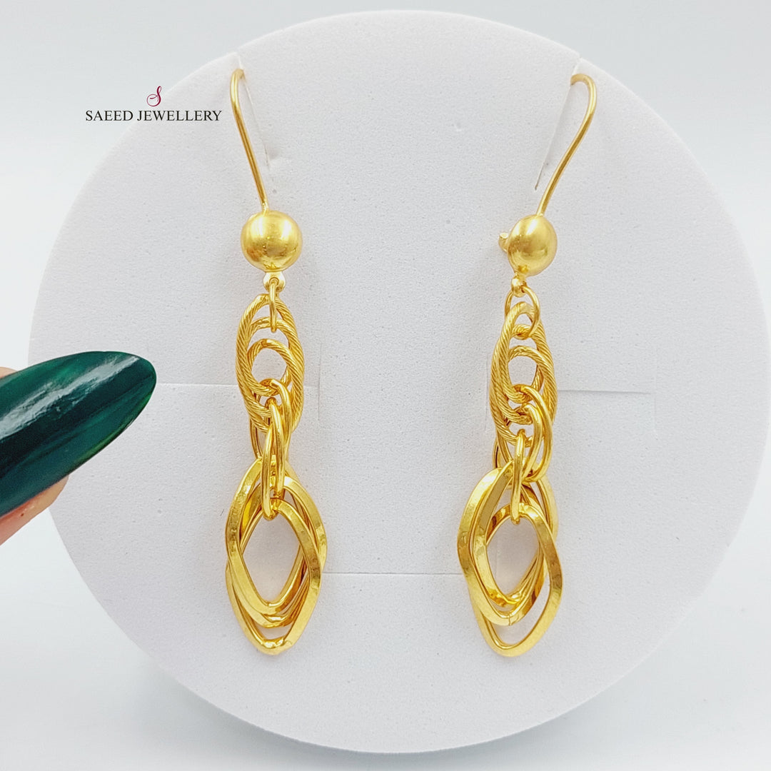 21K Gold Fancy Earrings by Saeed Jewelry - Image 1