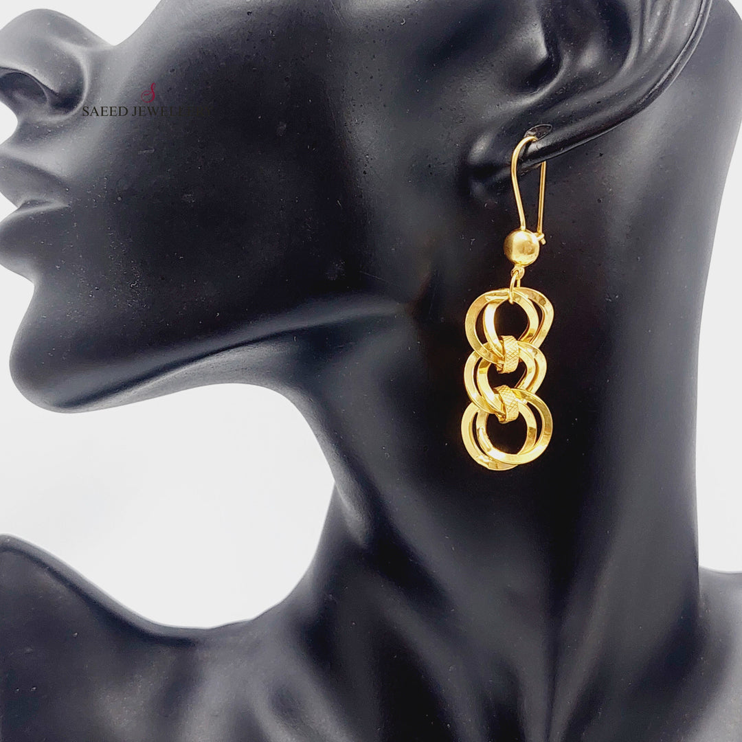 21K Gold Fancy Earrings by Saeed Jewelry - Image 2