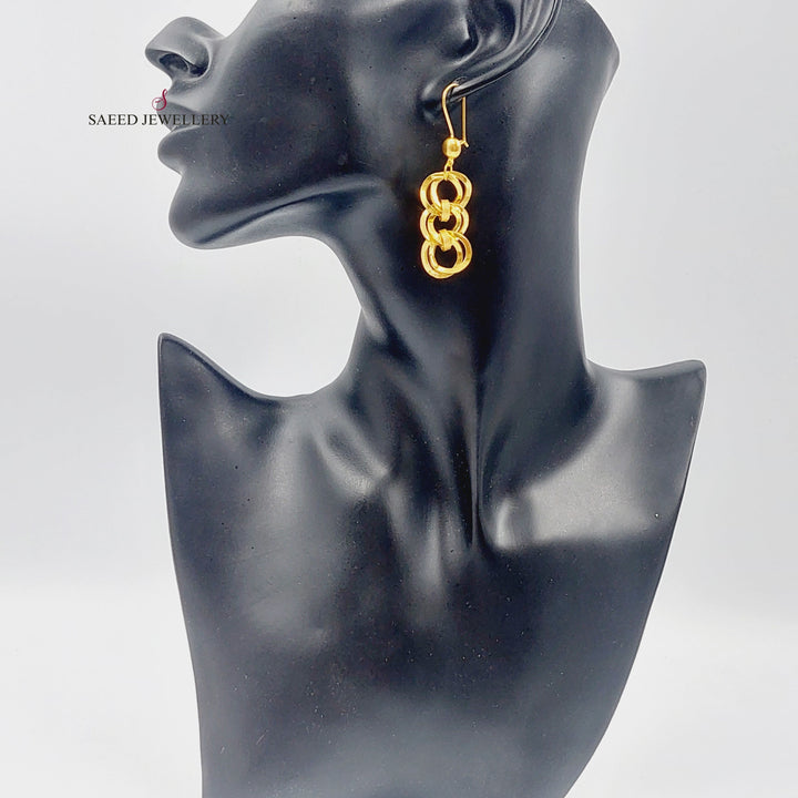 21K Gold Fancy Earrings by Saeed Jewelry - Image 3