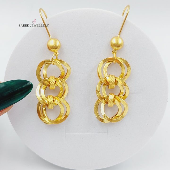 21K Gold Fancy Earrings by Saeed Jewelry - Image 1