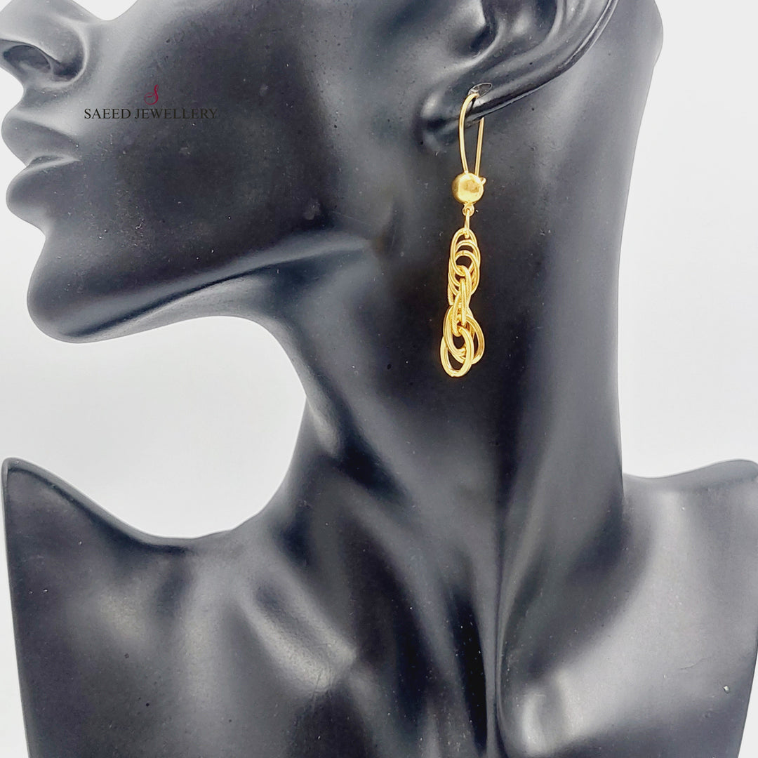 21K Gold Fancy Earrings by Saeed Jewelry - Image 2