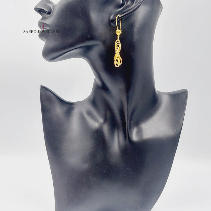 21K Gold Fancy Earrings by Saeed Jewelry - Image 3