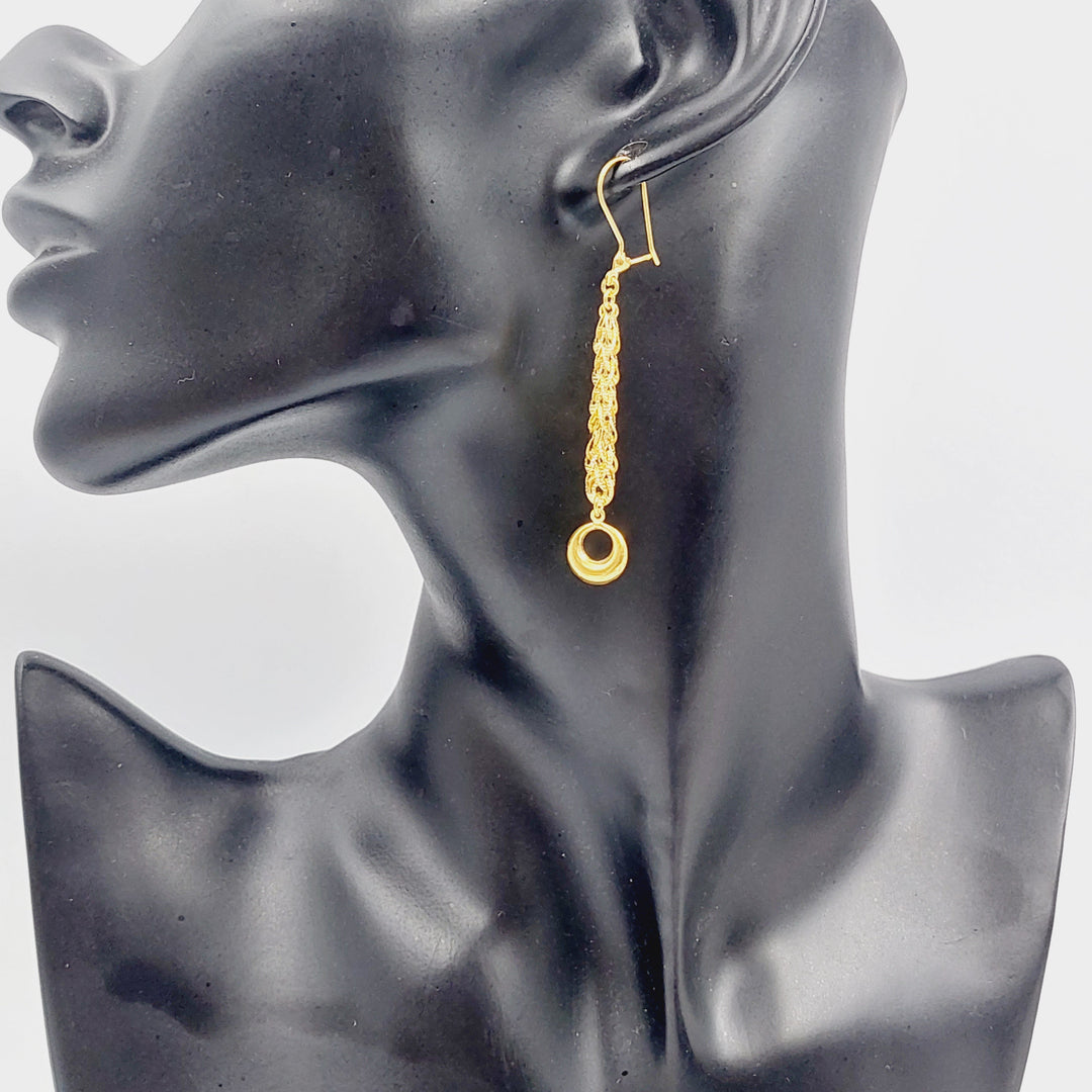 21K Gold Fancy Earrings by Saeed Jewelry - Image 3