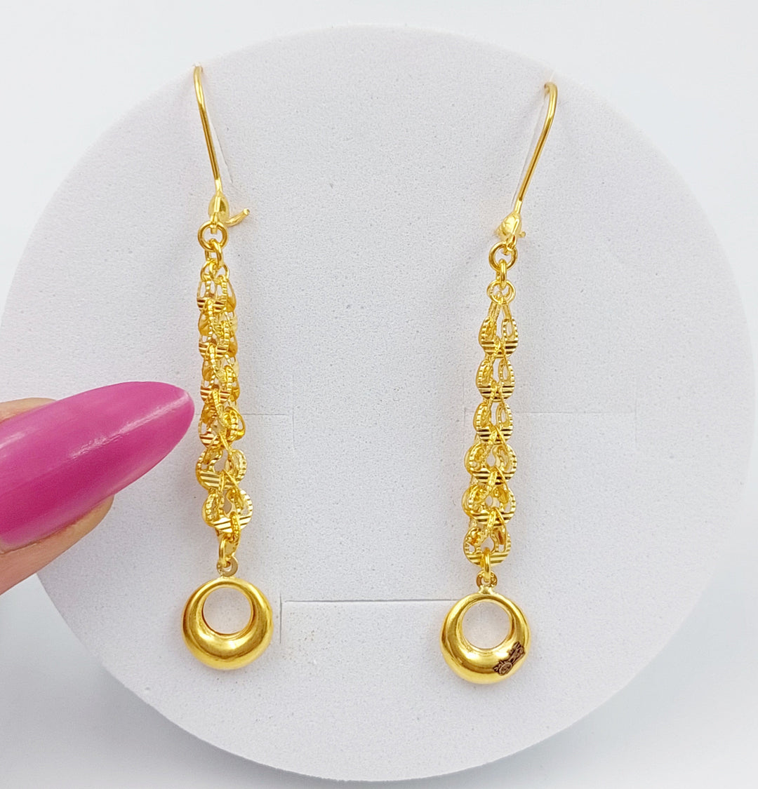 21K Gold Fancy Earrings by Saeed Jewelry - Image 1