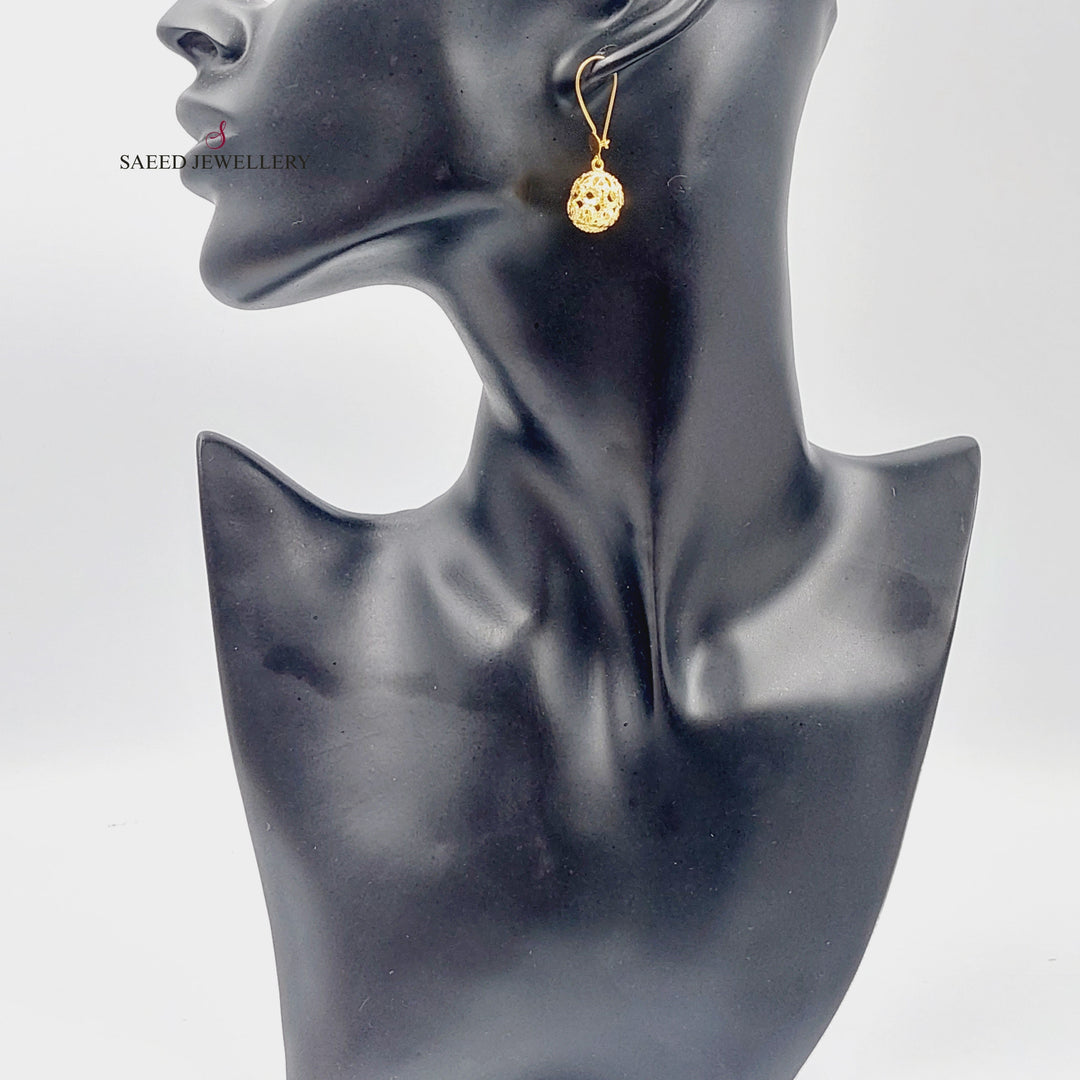 21K Gold Fancy Earrings by Saeed Jewelry - Image 2