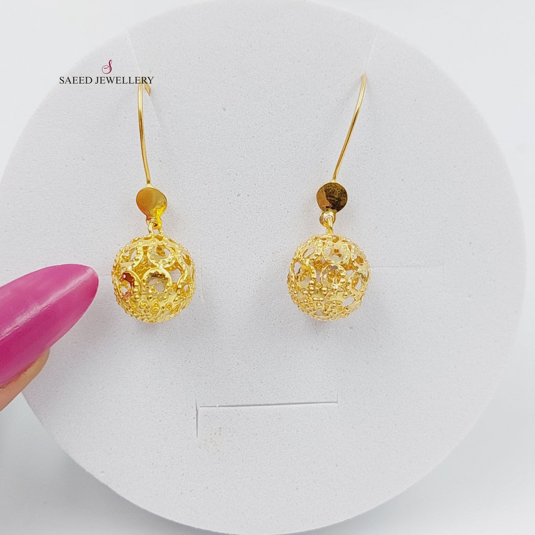 21K Fancy Earrings Made of 21K Yellow Gold by Saeed Jewelry-26303