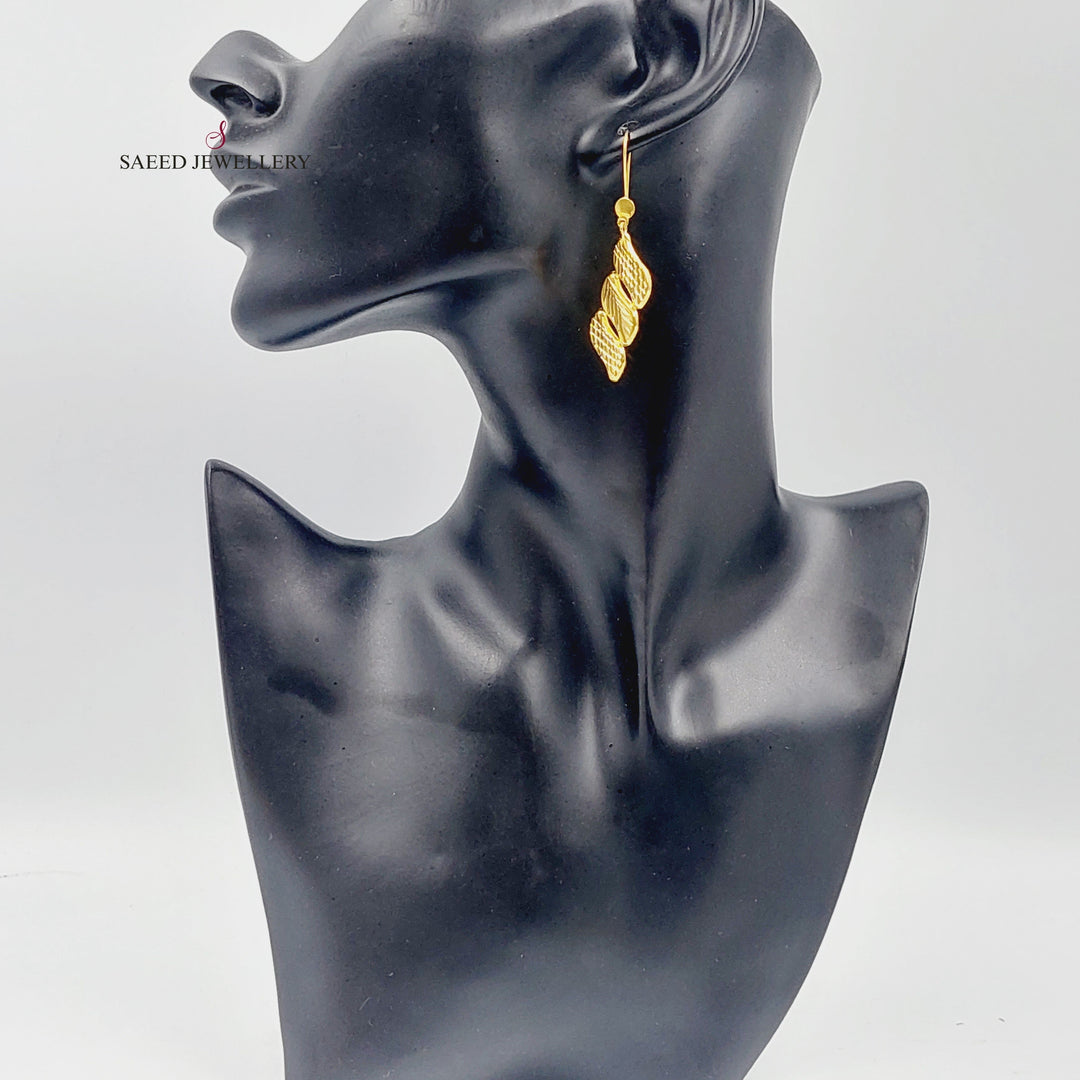 21K Gold Fancy Earrings by Saeed Jewelry - Image 3