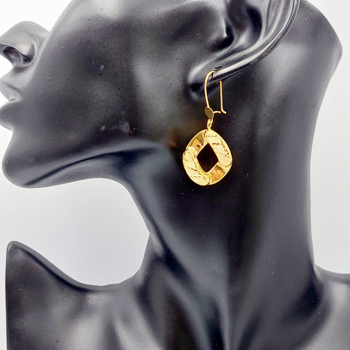 21K Gold Fancy Earrings by Saeed Jewelry - Image 2