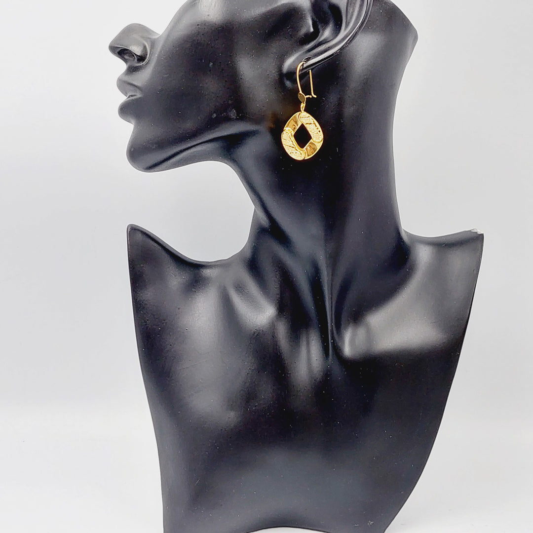 21K Gold Fancy Earrings by Saeed Jewelry - Image 3