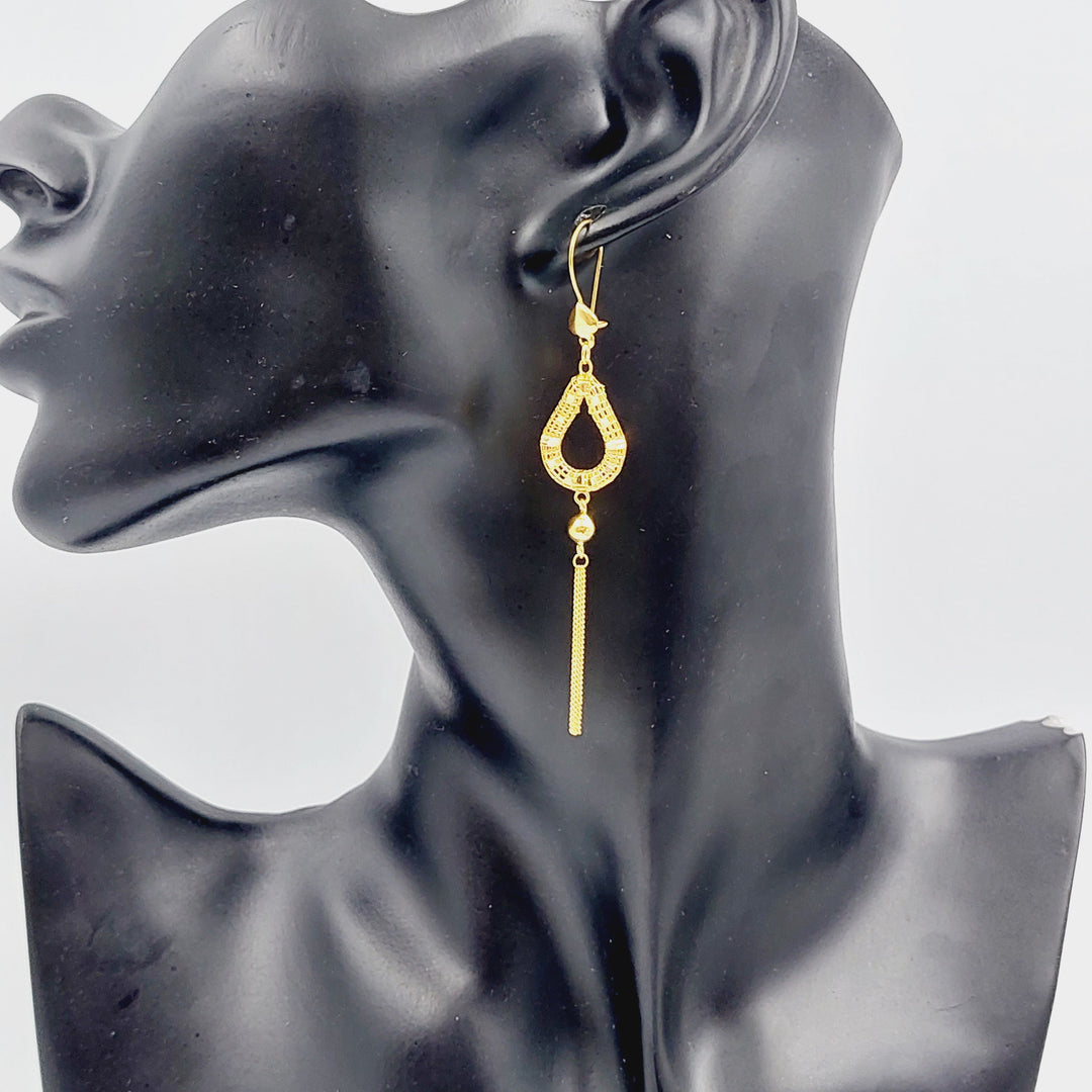 21K Gold Fancy Earrings by Saeed Jewelry - Image 2