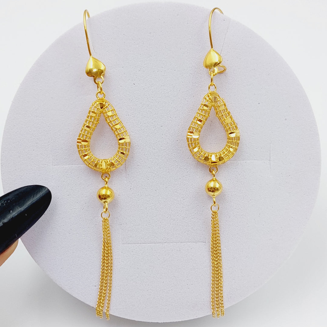 21K Gold Fancy Earrings by Saeed Jewelry - Image 1