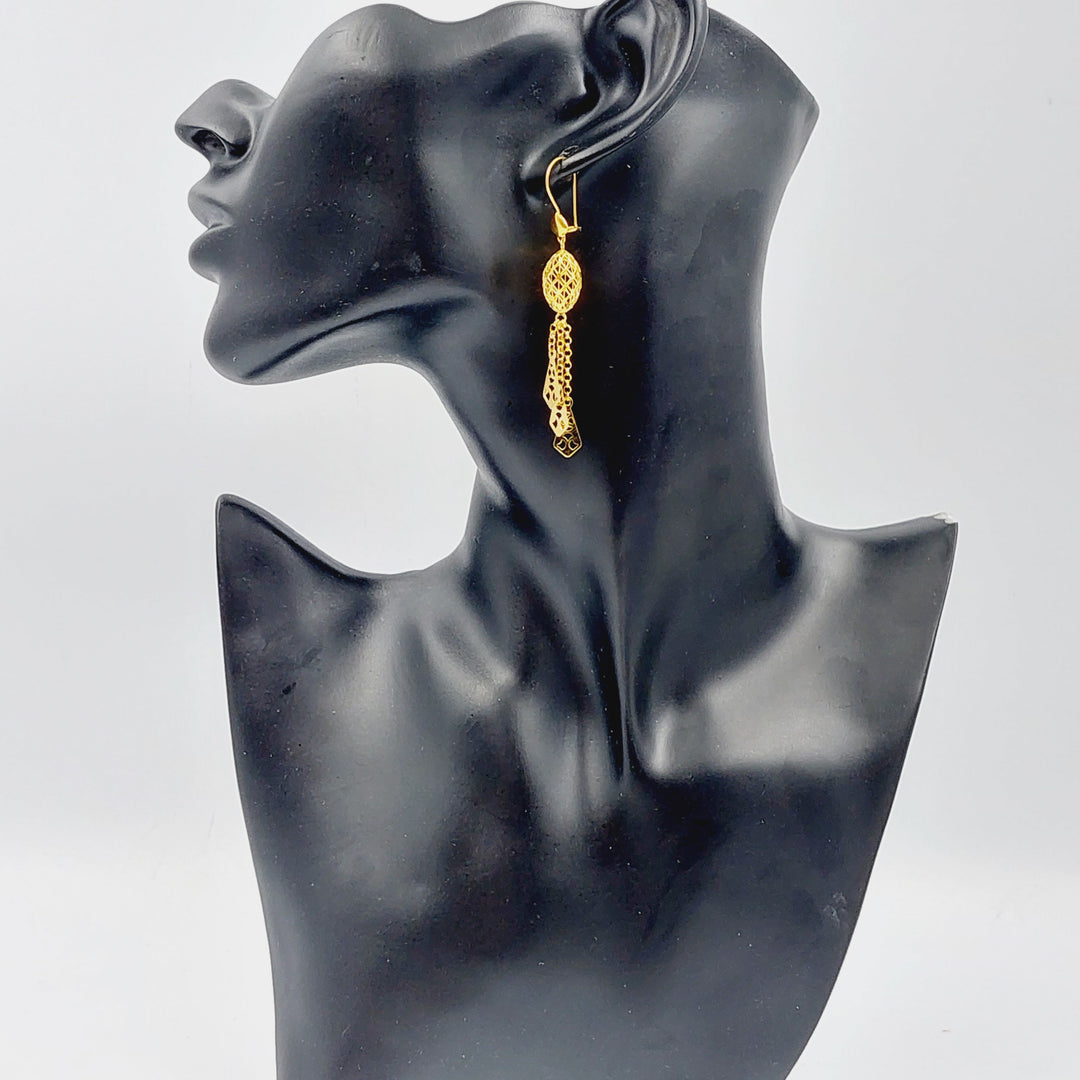 21K Gold Fancy Earrings by Saeed Jewelry - Image 7