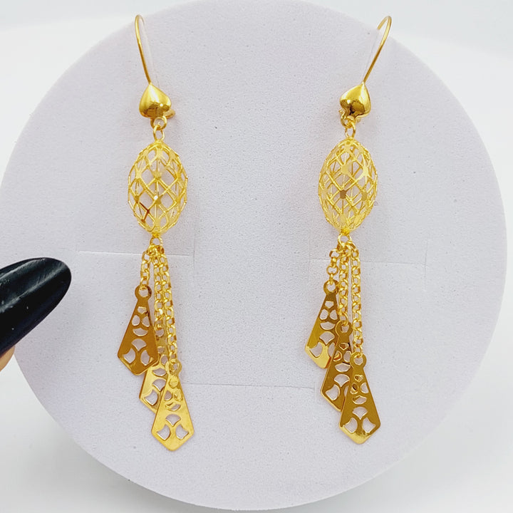 21K Gold Fancy Earrings by Saeed Jewelry - Image 8