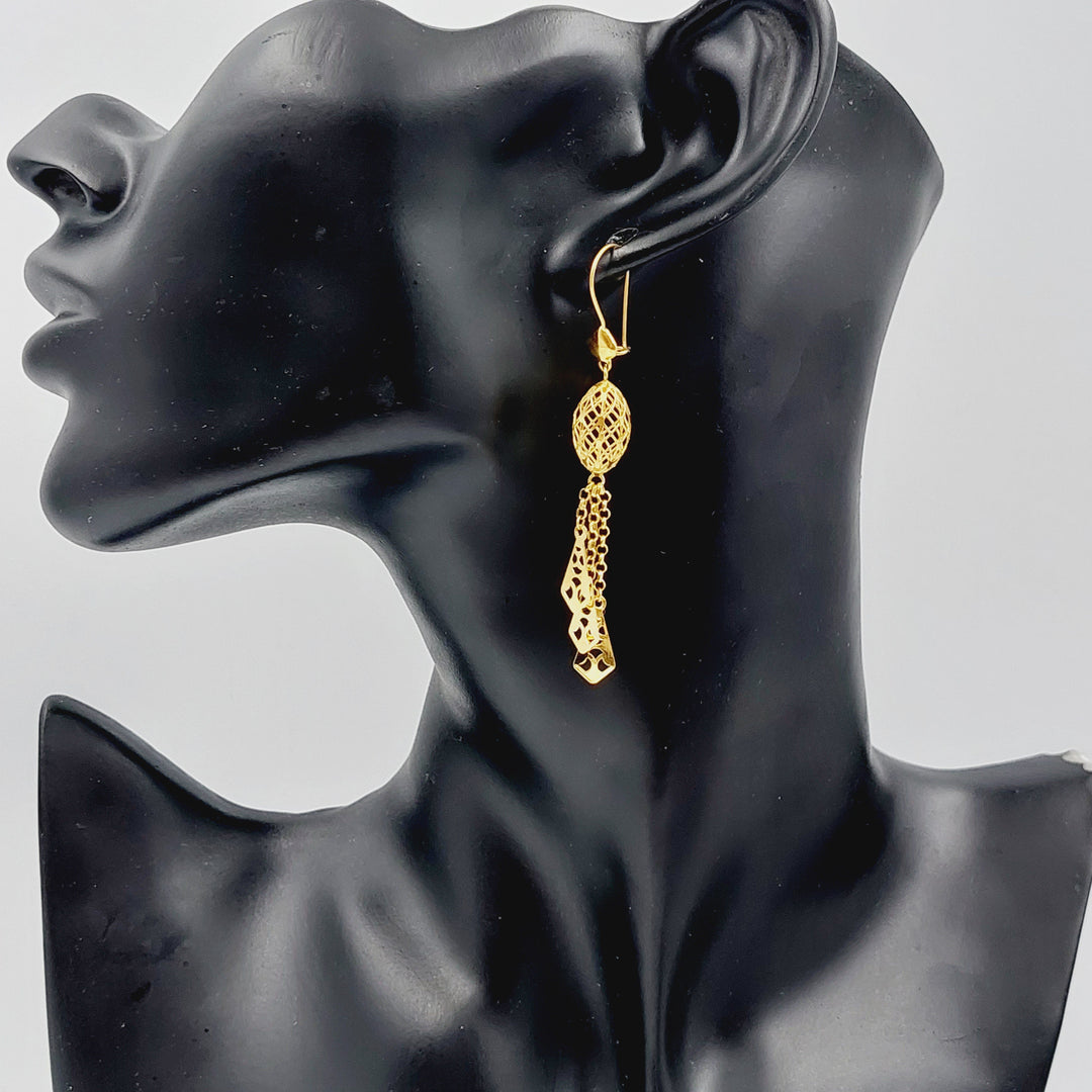 21K Gold Fancy Earrings by Saeed Jewelry - Image 9