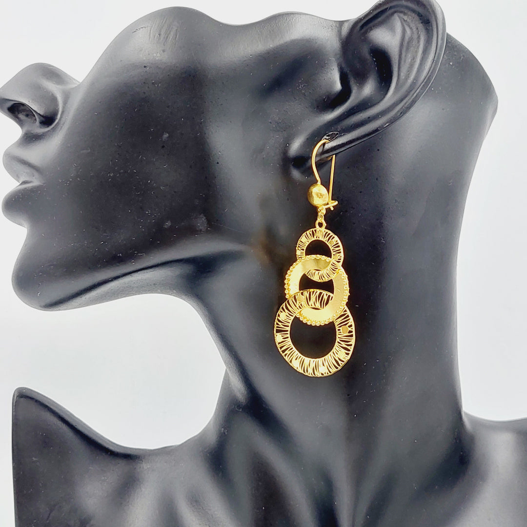 21K Gold Fancy Earrings by Saeed Jewelry - Image 2