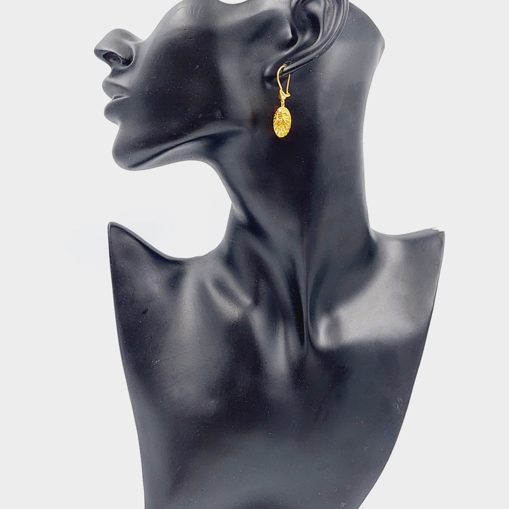 21K Gold Fancy Earrings by Saeed Jewelry - Image 2