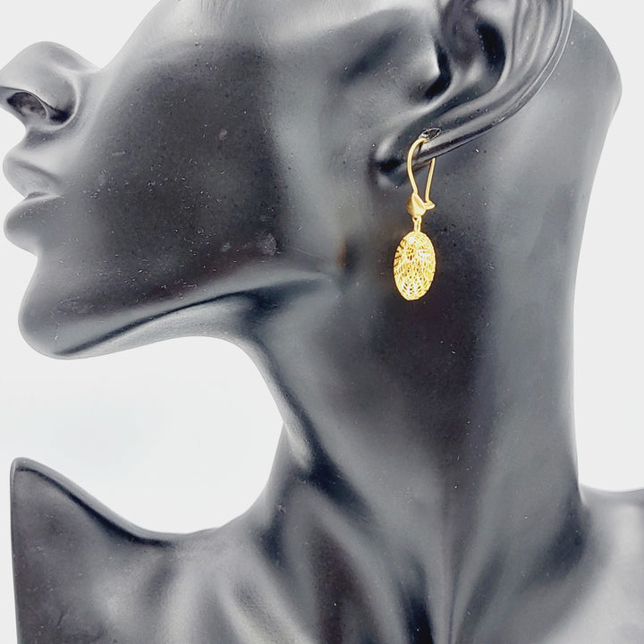 21K Gold Fancy Earrings by Saeed Jewelry - Image 3