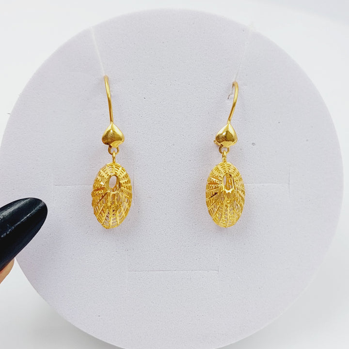 21K Gold Fancy Earrings by Saeed Jewelry - Image 4