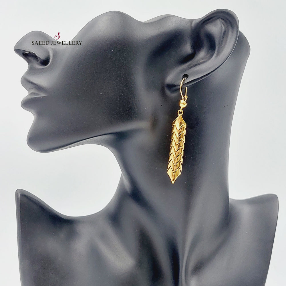 21K Gold Fancy Earrings by Saeed Jewelry - Image 2